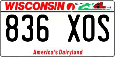 WI license plate 836XOS