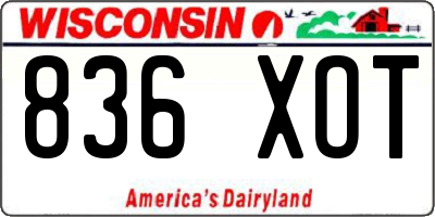 WI license plate 836XOT