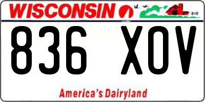 WI license plate 836XOV
