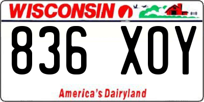 WI license plate 836XOY