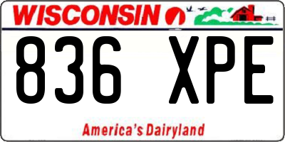 WI license plate 836XPE