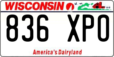 WI license plate 836XPO