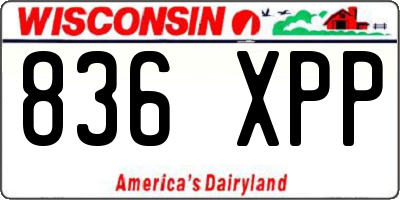 WI license plate 836XPP
