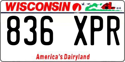 WI license plate 836XPR