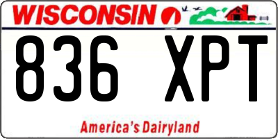 WI license plate 836XPT