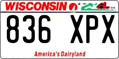 WI license plate 836XPX