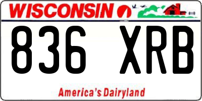 WI license plate 836XRB