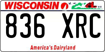 WI license plate 836XRC
