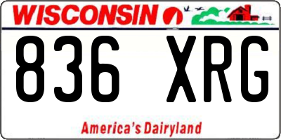 WI license plate 836XRG