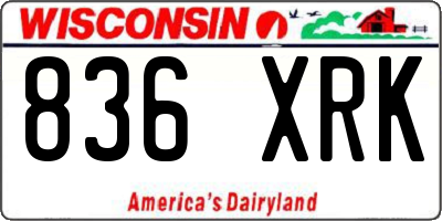 WI license plate 836XRK