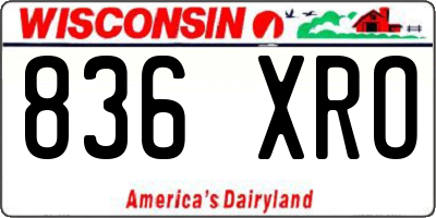 WI license plate 836XRO