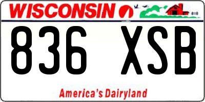 WI license plate 836XSB