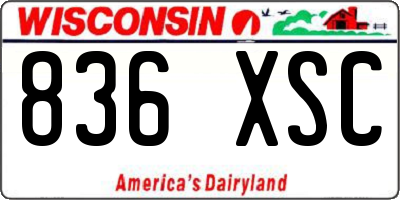WI license plate 836XSC