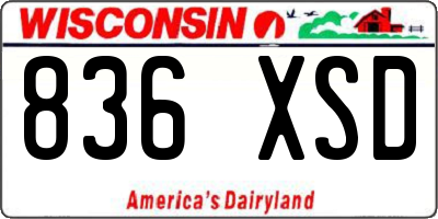 WI license plate 836XSD