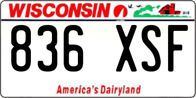 WI license plate 836XSF