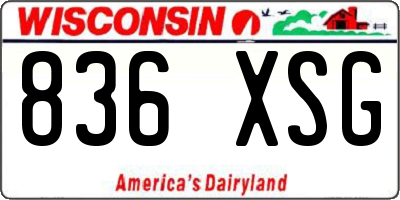 WI license plate 836XSG