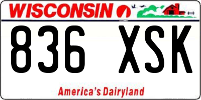 WI license plate 836XSK