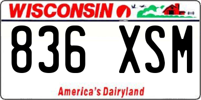 WI license plate 836XSM