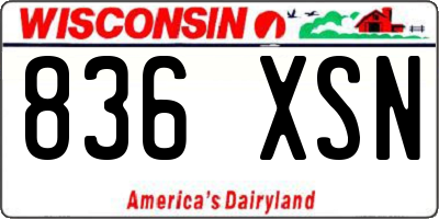 WI license plate 836XSN