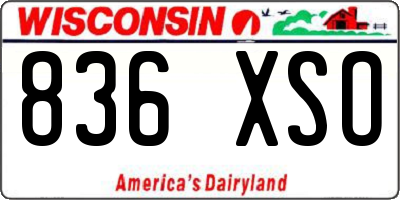 WI license plate 836XSO