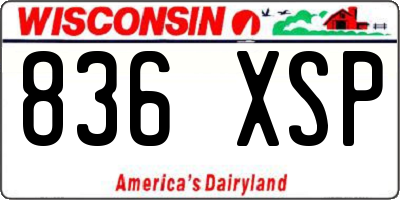 WI license plate 836XSP
