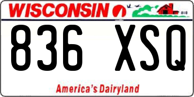 WI license plate 836XSQ