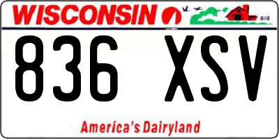 WI license plate 836XSV