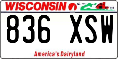 WI license plate 836XSW