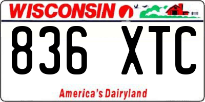 WI license plate 836XTC