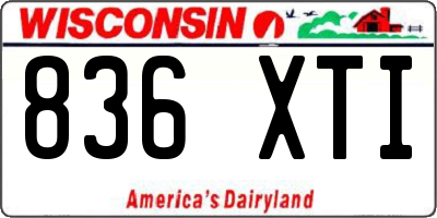 WI license plate 836XTI