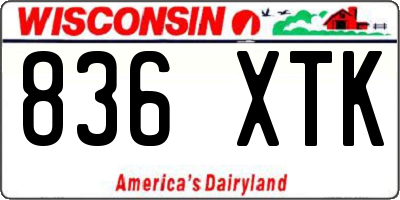 WI license plate 836XTK