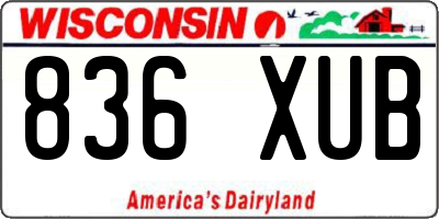 WI license plate 836XUB