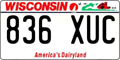 WI license plate 836XUC