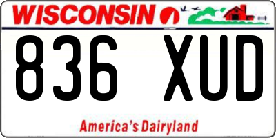 WI license plate 836XUD