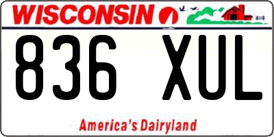 WI license plate 836XUL