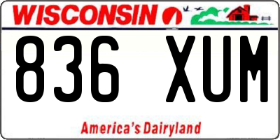 WI license plate 836XUM