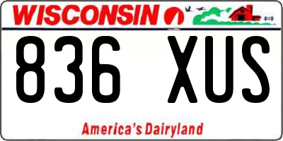 WI license plate 836XUS