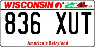 WI license plate 836XUT