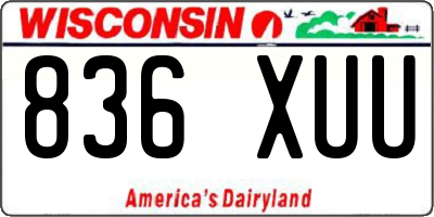 WI license plate 836XUU
