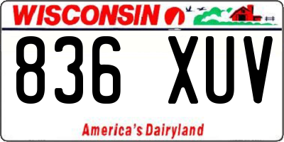 WI license plate 836XUV