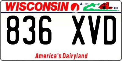 WI license plate 836XVD