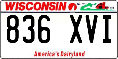 WI license plate 836XVI