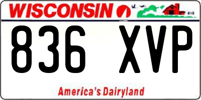 WI license plate 836XVP