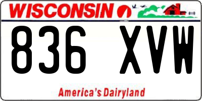 WI license plate 836XVW
