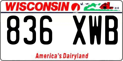 WI license plate 836XWB