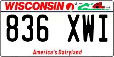 WI license plate 836XWI
