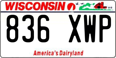 WI license plate 836XWP