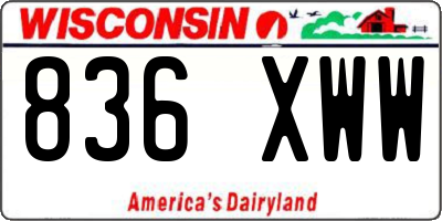 WI license plate 836XWW