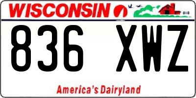 WI license plate 836XWZ