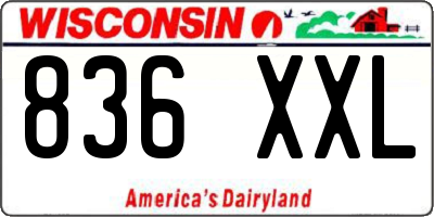 WI license plate 836XXL